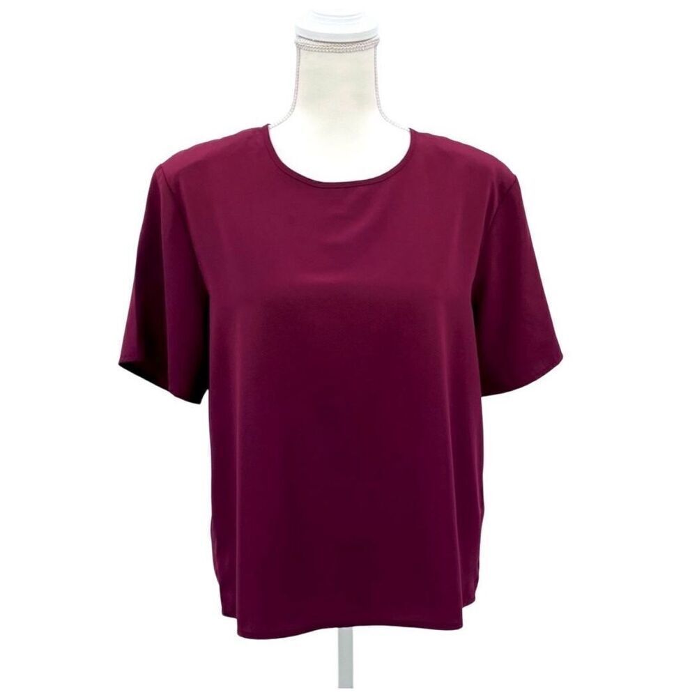 Vintage Martinique Blouse Top Burgundy Size L